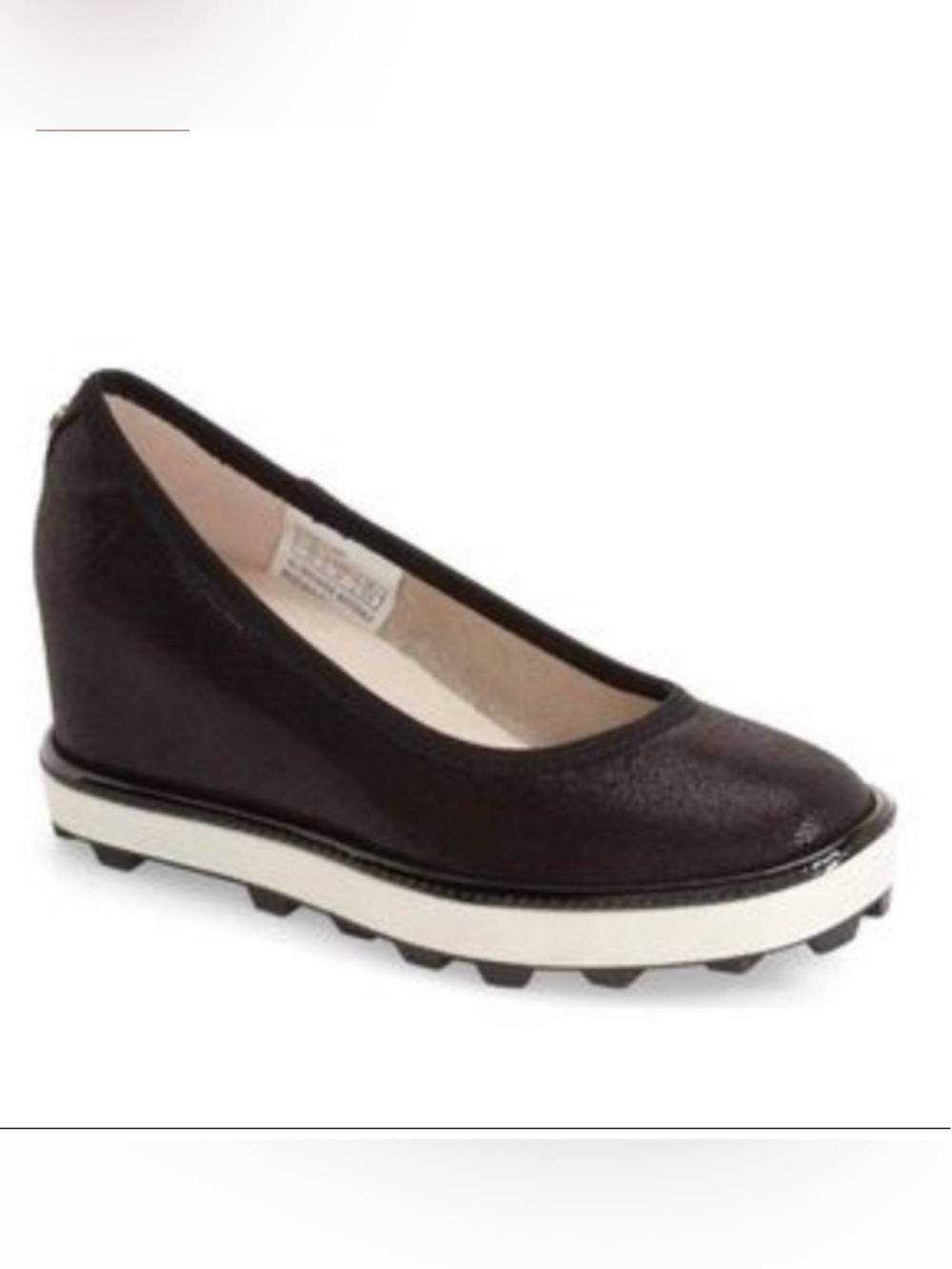 Stuart Weitzman wedges US 4 black silver inside comfy girl sneakers
